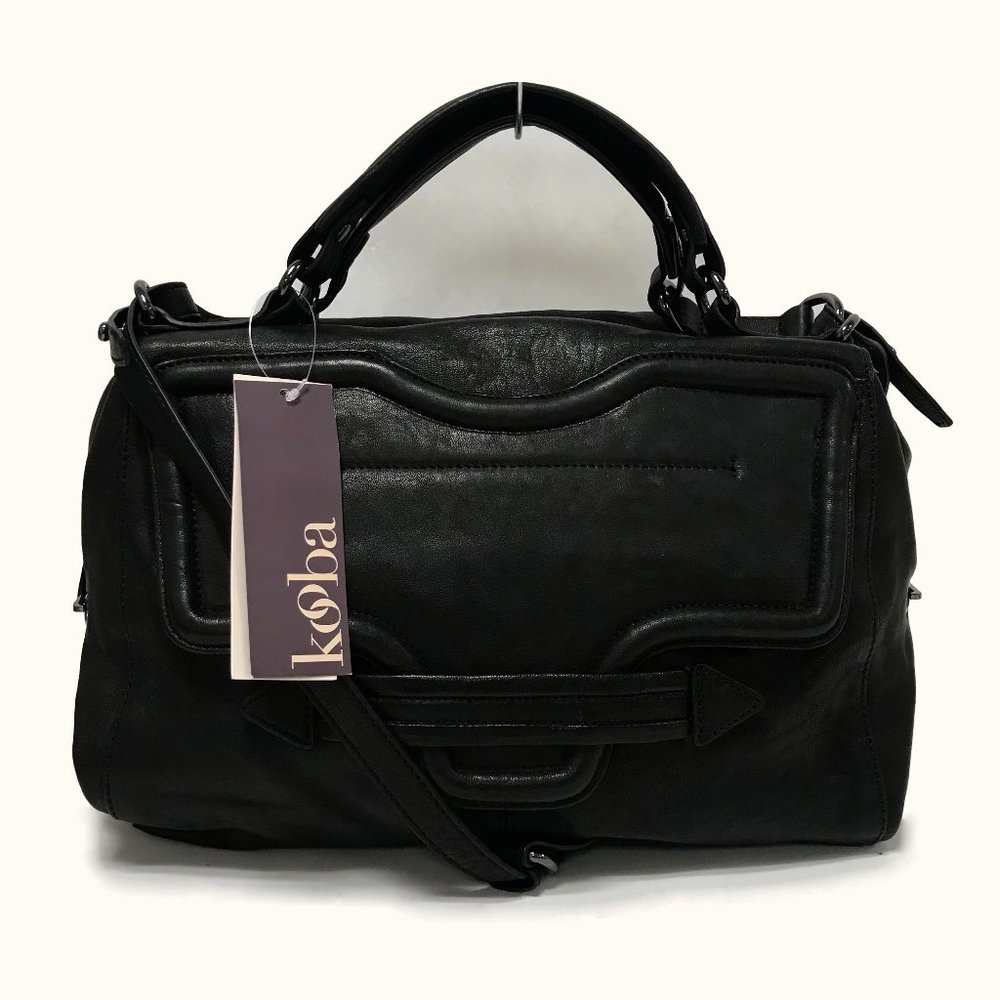 KOOBA Grove Black Leather Satchel
